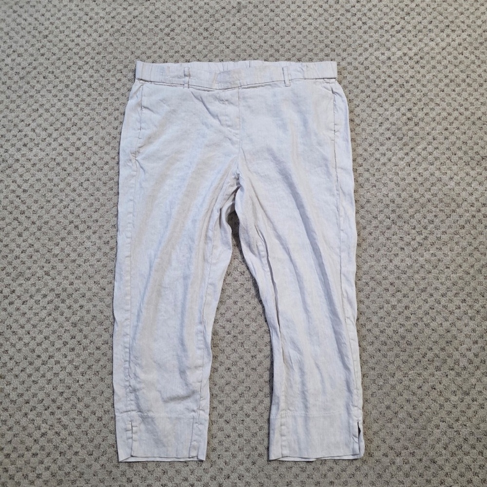 J. Jill Cream Linen Stretch Pants